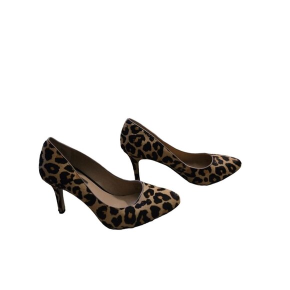 INC Leopard Heels Calf Fur Leather Stiletto Pump Sexy City Career Shoe Size: 8M - Picture 3 of 4